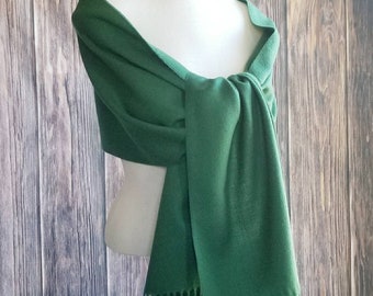 72"L - Pashmina verde cacciatore morbida e soffice - Coprispalle - Pashmina - Coprispalle - Coprispalle da sposa verdi - Scialli da damigella d'onore - Scialli da sera verdi