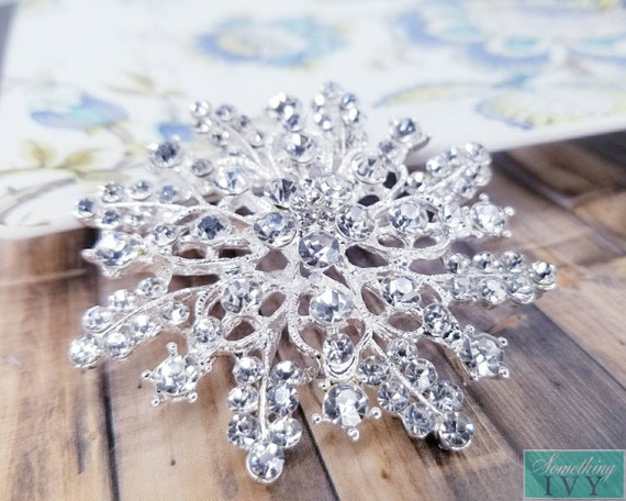 silver brooch for dress Silver Rhinestone Brooch