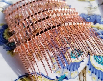 3" Rose Gold Metal Comb - Veil Combs - Combs for Veils - Wedding Veil Combs - Metal Combs - Rose Gold Plain Combs - Rose Gold Comb