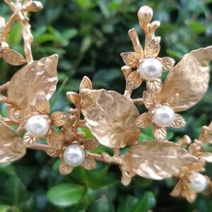 Fast Ship -2.5" Baroque Pearl Matte Gold Crown, Gold Hair Tiara, Gold & Pearl Tiara - Baroque - Sweet 16 Crown - Gold Crown - image 9