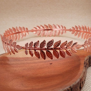 Rose Gold Halo -  Round Stefana - Orthodox Wedding Crown - Leaf Rose Gold Halo - Wedding Halo - Boho Rose Gold Halo