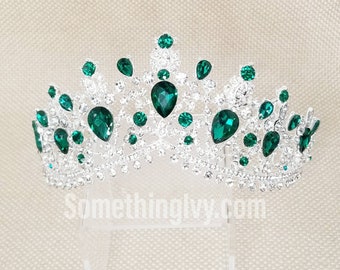Fashion Luxury Oval Emerald Green Cubic Zirconia Party Wedding Bridal –  TulleLux Bridal Crowns & Accessories