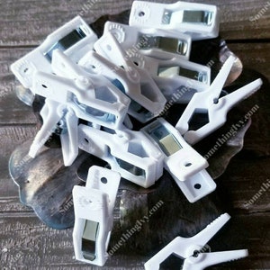 Set van 10 - Hercules 2" lange clips wit, accessoireclips, sjerpclips, lookbookclips, staalclips