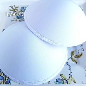 Size DD White Cups, Foam Bra Cups Size DD, Sew In Bra Cups, Bra Pads, Size DD Bra Cups, White Bra, Invisble Bra, Gown Bra Pads