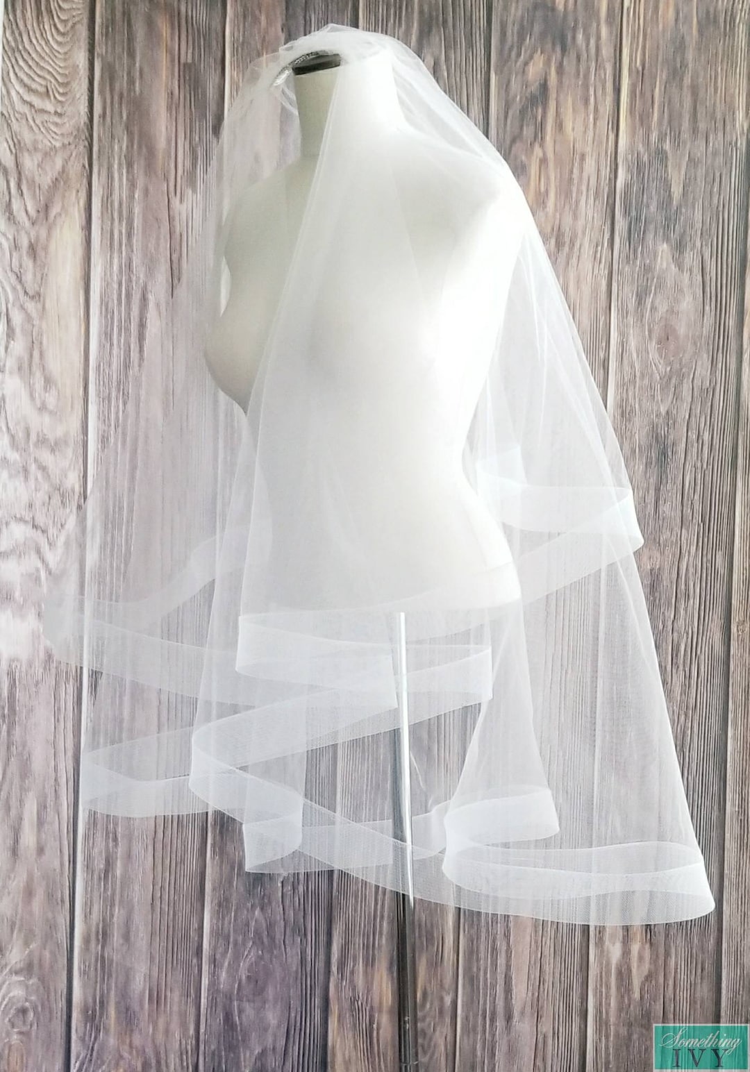 2 Tier Horsehair Edge Wedding Veil Horsehair Trim Edge Veil Horsehair