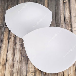 Size D or DD - Molded White Sew In Bra Cups - Foam Bra Cups - White Cups - Sew In Bra Cups (Molded Style with Pre-made Slits for sewing in)