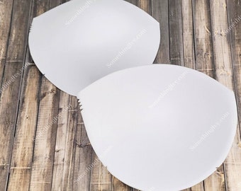 Talla D o DD - Copas de sujetador blancas moldeadas para coser - Copas de sujetador de espuma - Copas blancas - Copas de sujetador para coser (estilo moldeado con aberturas prefabricadas para coser)