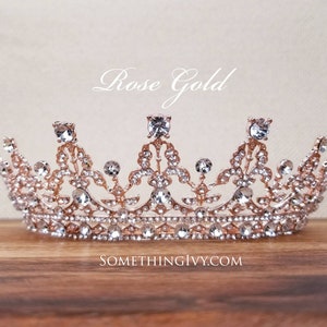 Fast Ship - Light Rose Gold Tiara - Light Rose Gold High Tiara - Light Rose Gold Crown - Sweet 16 Crown - Quince Crown Tiara