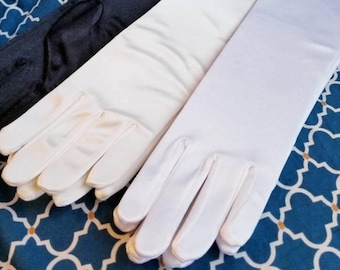 Choose Color - 23" Long - Opera Gloves Satin - Formal Wear Gloves - Costume Gloves  - Satin Gloves - Bridal Satin Gloves - Debutante Gloves