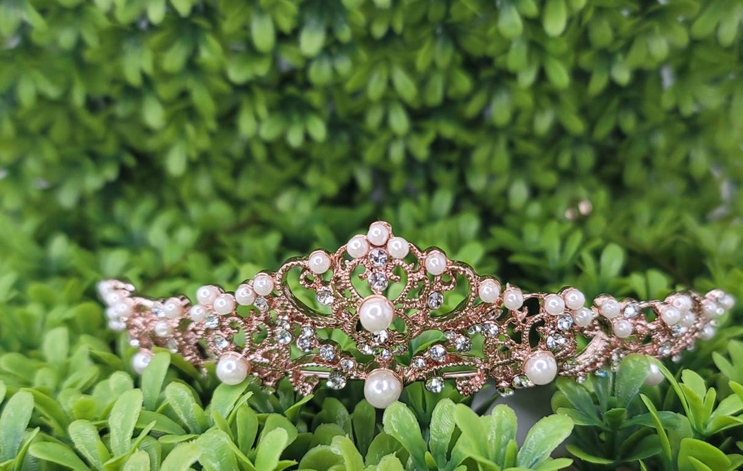 Ship Fast 1 Rose Gold Tiara Rose Gold High Tiara Rose Gold Crown Sweet 16 Rose Gold Crown Quince