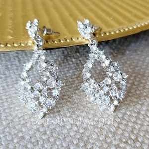 1.75&quot; - Cluster Rhinestone Earrings - Rhinestone Earrings - Pierced