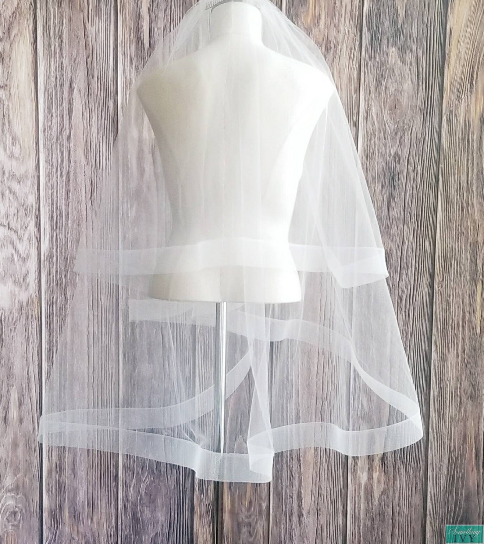 2 Tier Horsehair Edge Wedding Veil Horsehair Trim Edge Veil Etsy