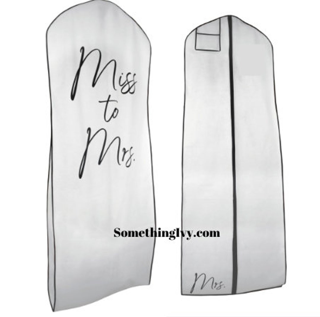 Fast Ship White Black/white Miss to Mrs Garment Bag, Wedding Gown Bags