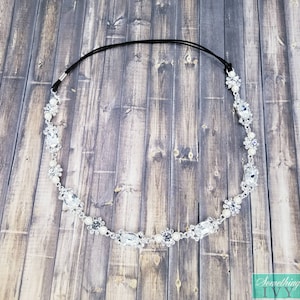 Fast Ship - Pearl Halo with Crystals Headband - Halo Headpiece - Crystal Headband - Rhinestone Halo - Pearl Headband