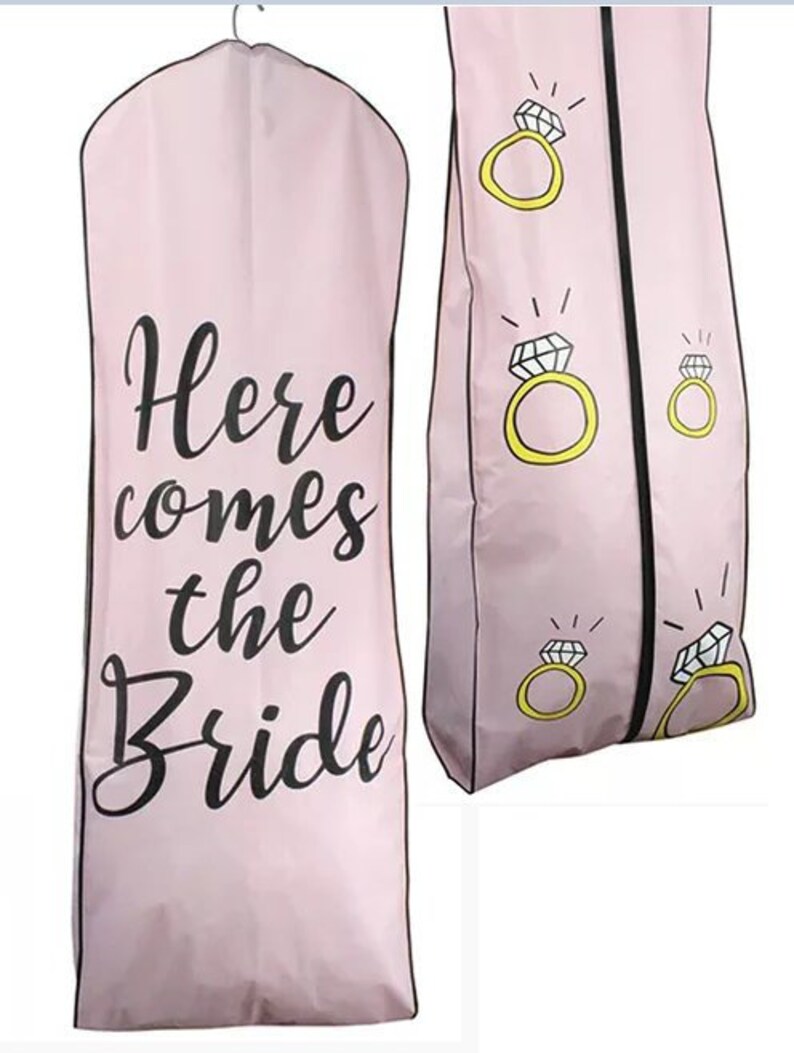 Fast Ship - Light Philadelphia Mall Pink Garment Bag Ring Here Bride Comes the Cheap super special price G