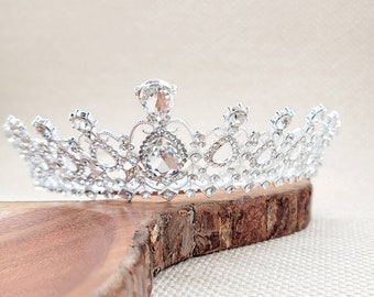 2" - Children's Silver Tiara Crown- Kids Pageant Tiara - Kids Silver Wedding Crown - Flower Girl Tiara