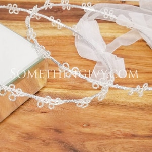 Fast Ship - White Ribbon Stefana Seed Beads Greek Stefana, Greek Wedding Crowns, Greek Orthodox, Orthodox Wedding Crowns, Stefana Tradition