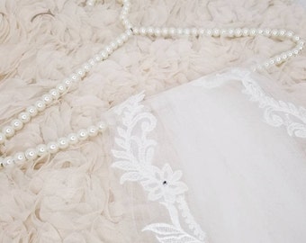 15" - Pearl Hanger, Wedding Veil Hanger, Cathedral Veil Hanger, Pearl Dress Hangers, Wedding Hanger, Bride Hanger, Bridesmaid Hangers