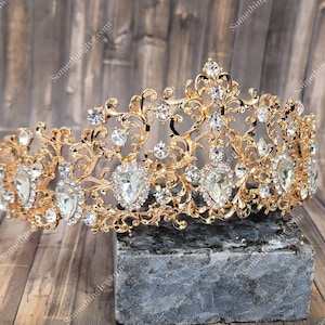 Ship Fast - 2.75&quot; -Light Rose Gold Tiara - Rose Gold High Tiara -  Rose Gold Crown - Sweet 16 Rose Gold Crown - Quince Crown Tiara Rose Gold