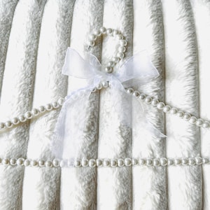 15&quot; - Organza Pearl Hanger, Cathedral Veil Hanger, Pearl Dress Hangers, Wedding Hanger, Bride Hanger, Bridesmaid Hangers, Wedding Dress