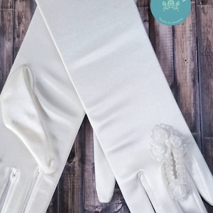 Ring Finger Opening - Opera Gloves Satin - Formal Wear Gloves - Costume Gloves  - Satin Gloves - Bridal Satin Gloves - Debutante