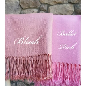 Silky Blush  Pink Pashmina Shawls -  Bridesmaids Shawls - Pink Guest Of Wedding Shawls - Pink Evening Shawls -  Pink Wedding Pashminas
