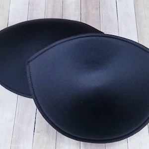 Choose Size - Soft Black Foam Filled Bra Cups - Foam Bra Cups - Bra Cups - Black Bra - Standard Foam Cups