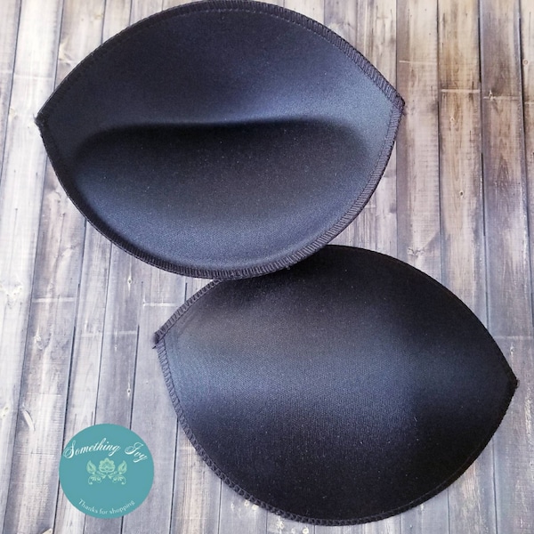 Choose Your Size - Black Foam Filled Push Up Bra Cups - Foam Bra Cups - Bra Cups - Black Bra Push Up Pads