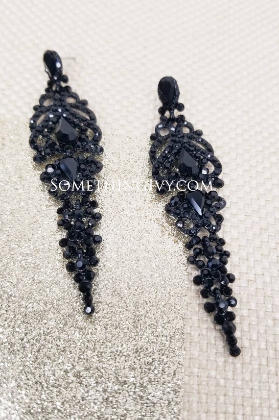 Black sale chandelier earrings