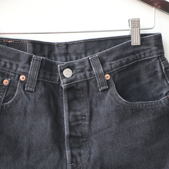 Vintage Levi's 501 Black Denim Shorts Size 30 - image 6
