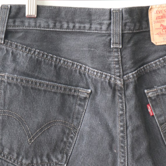 Vintage Levi's 501 Black Denim Shorts Size 30 - image 5