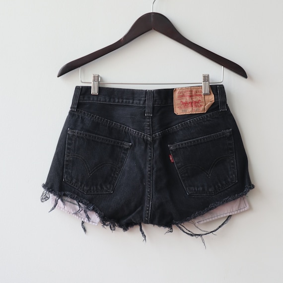 Vintage Levi's 501 Black Denim Shorts Size 30 - image 1