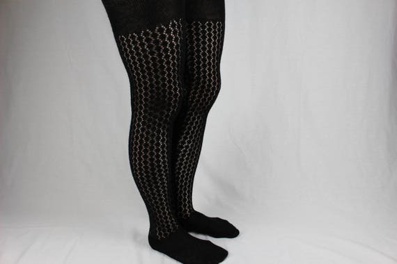 Knitted Wool Tights, Black Lace Tights, Women's Winter Tights, Winter Wool  Tights