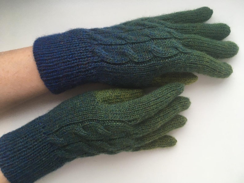 Aran knit wool gloves Rainbow wool gloves Knit wool gloves ...