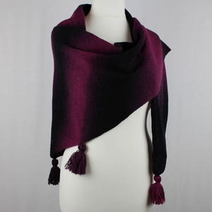 Purple knit shawl, Wool knit scarf, Extra warm shawl, Womens knitted shawl, Knitted scarf