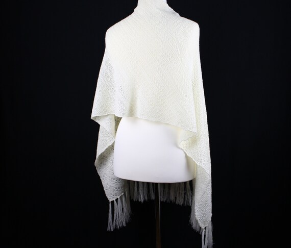 White Merino wool shawl White wool wrap
