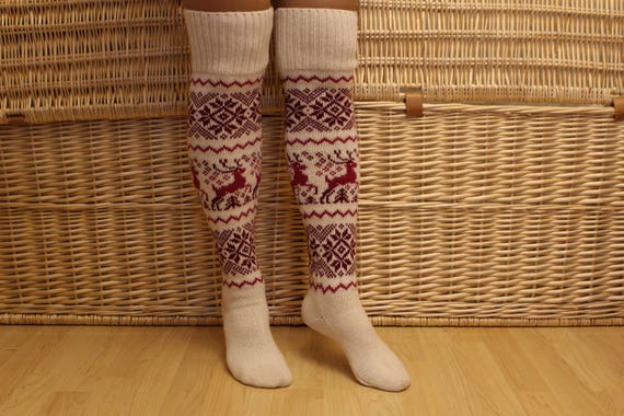 Women Socks Over Knee Vintage Mandalas Pattern Winter Customized For Gift