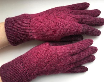 Knit Wool Gloves: Multicolour Lace Arm Warmers
