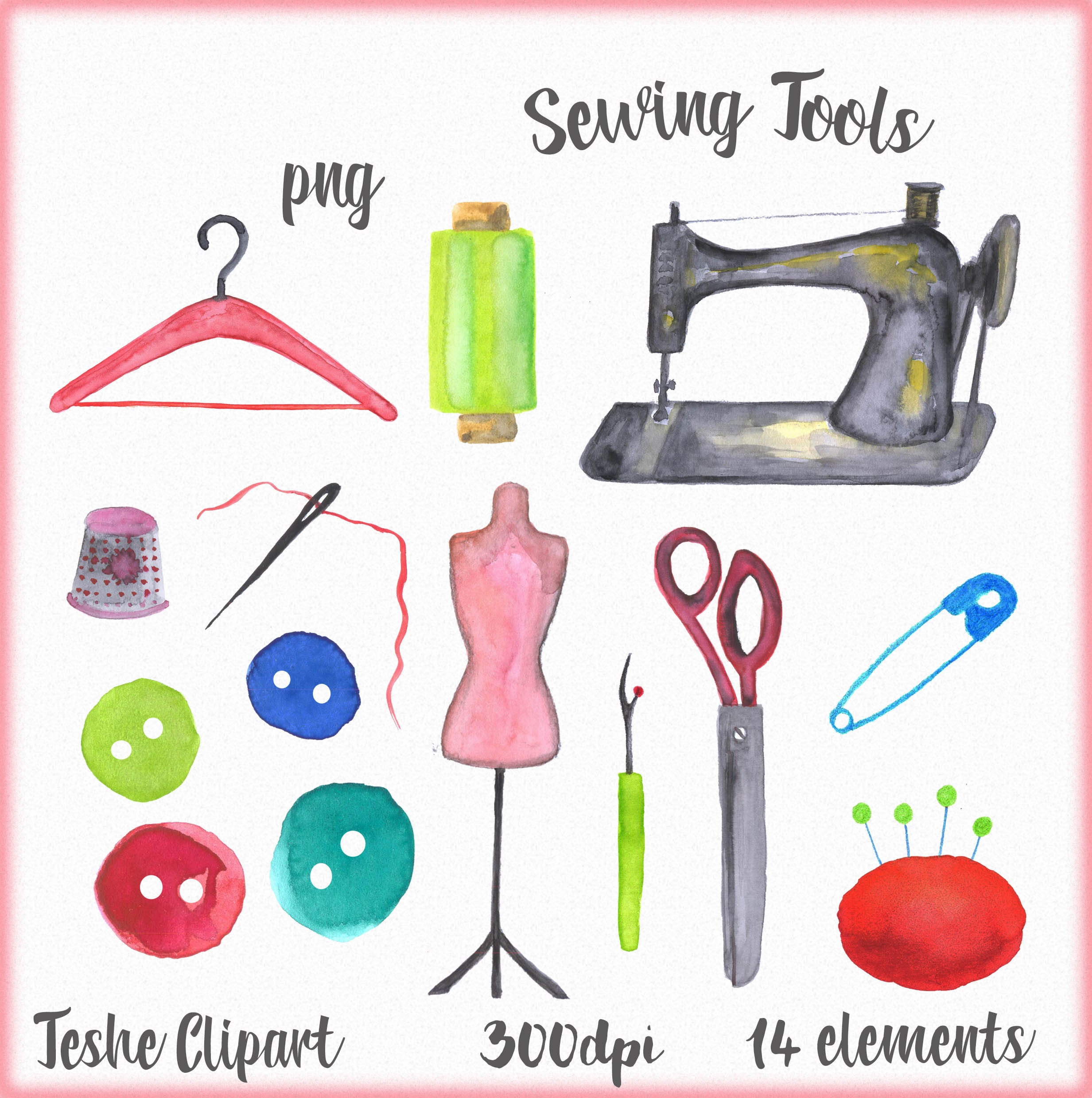 21+ Embroidery Tools And Materials Drawing With Name