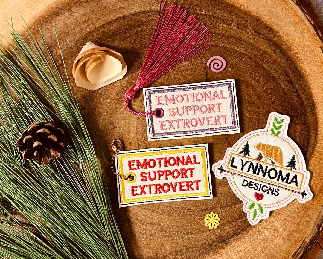 Digital File ~ Embroidered Funny Introvert Extrovert Fob Bookmark ...