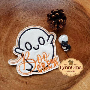 Digital File~ Embroidered Boo Crew Coaster Ghost Design for Machine Embroidery. 4x4  Hoop. LynnOma Designs