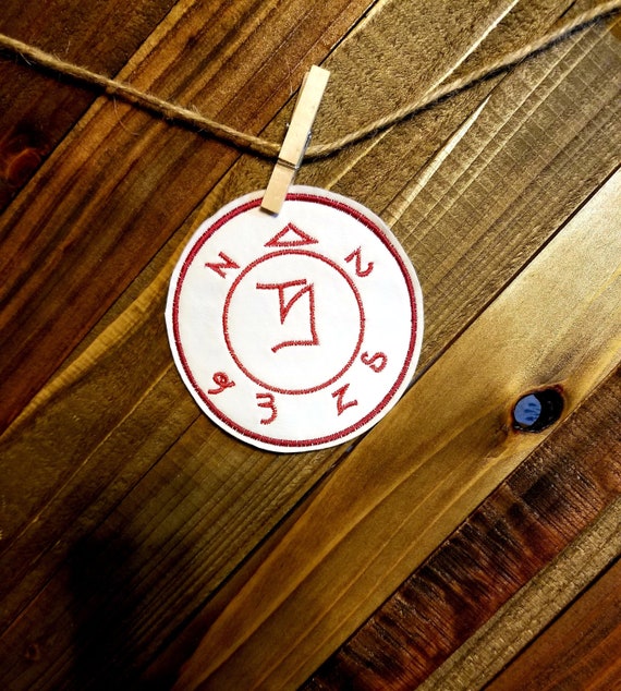 4x4 Hoop Friendly Bearly There Art Digital File~ Embroidered Angel Banishing Sigil Key Chain Design for Machine Embroidery
