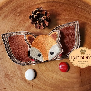 Fox Bow In The Hoop Embroidery Design: 5x7 (Digital File)