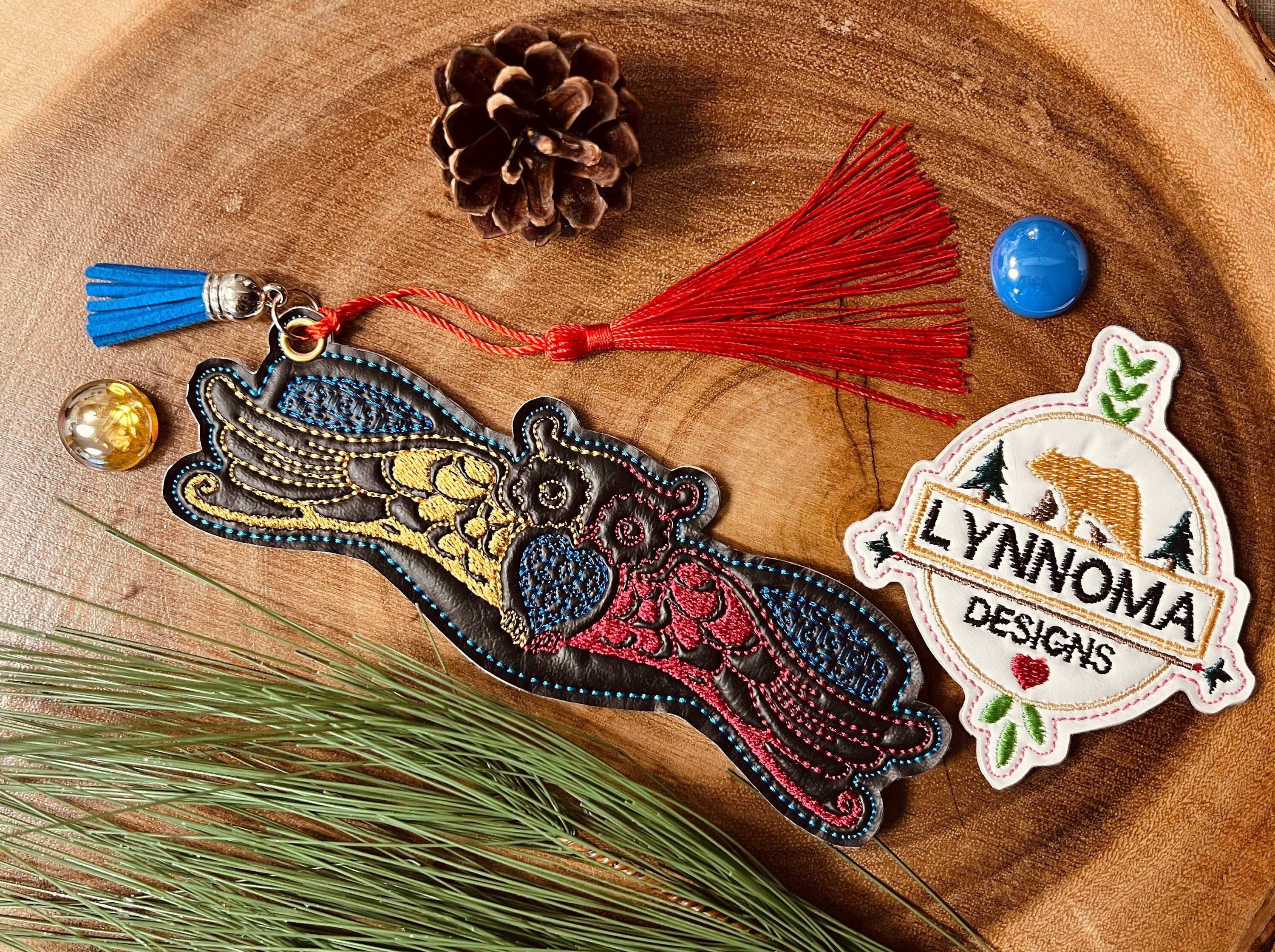 Digital File~ Embroidered Colorful Owl Bookmark Design for Machine Embroidery. 5x7 Hoop. LynnOma Des