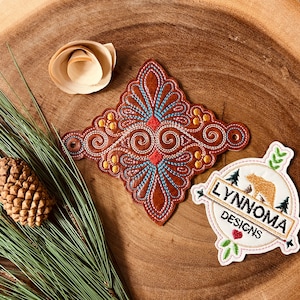 Digital File~ Embroidered Swirl Bun/Ponytail Cover Design for Machine Embroidery. 4x4 Hoop. LynnOma Designs
