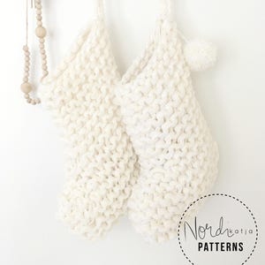 Scandinavian Knitted Christmas Stocking Pattern, Bulky Yarn , Chunky knit ,do it yourself, DIY , PDF download pattern