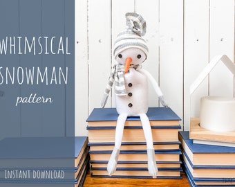 Whimsical Snowman pattern by NORDIKatja , do it yourself, DIY , PDF download pattern Winter  Decor