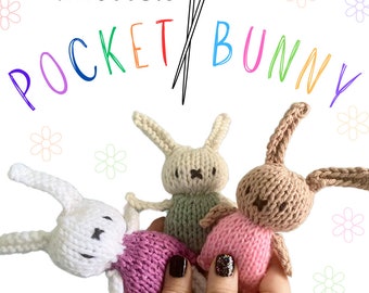 Knitted Pocket Bunny , do it yourself, DIY , PDF , Digital Download, MerryKat