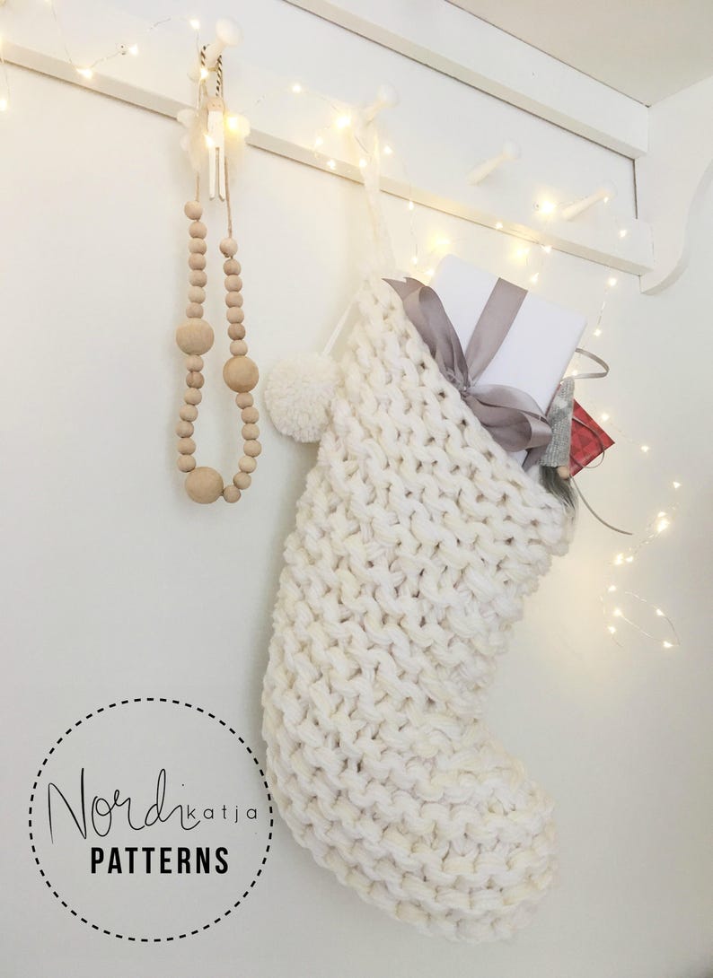 Scandinavian Knitted Christmas Stocking Pattern Bulky Yarn Etsy