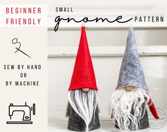 Gnome Pattern, Easy and Beginner Friendly, No Sewing Machine Needed, DIY, PDF download pattern for Tomte or Nisse by NordiKatja